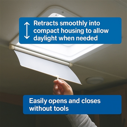 Camco Lights Out Retractable RV Ceiling Vent & Skylight Shade